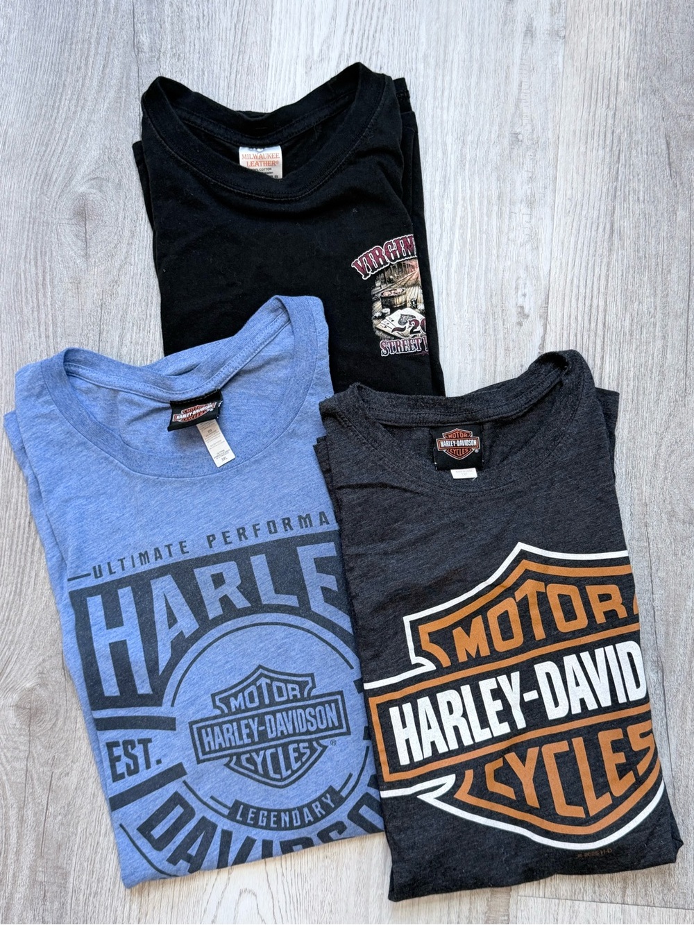 Harley-Davidson Short Sleeve Graphic Tees Black, Heather Blue, Charcoal Mens 3X